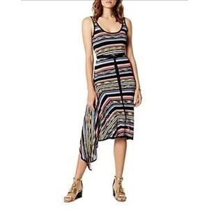 NWT Karen Millen Asymmetric Striped Knit Multicolor Midi Dress EU size S